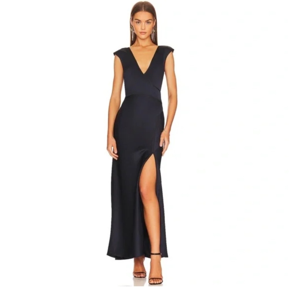 Bec & Bridge Kimberly Sateen Maxi Dress Ink
